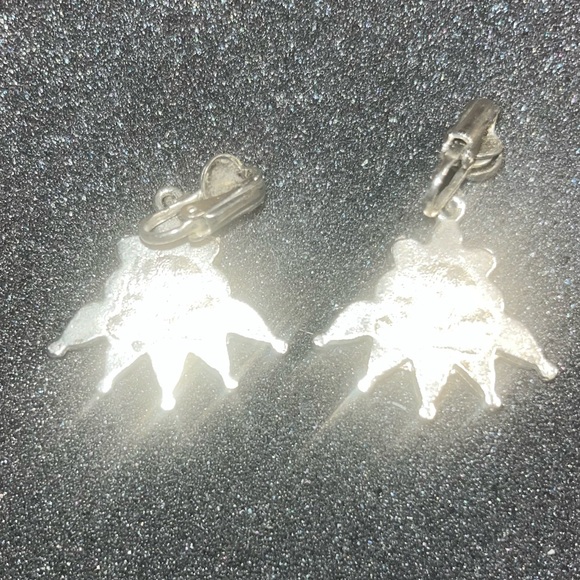 Vintage Native American turquoise petit point cluster clip on earrings EUC - Picture 5 of 5